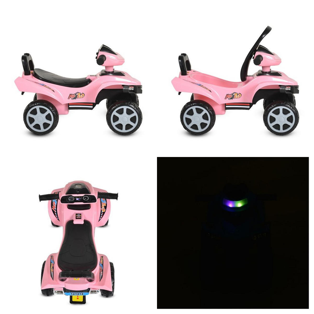 RUTSCHER No Fear 999 rosa Rückenlehne Melodien Licht Kunststoffreifen - Rosa, Kunststoff (60/30/38cm) - Moni