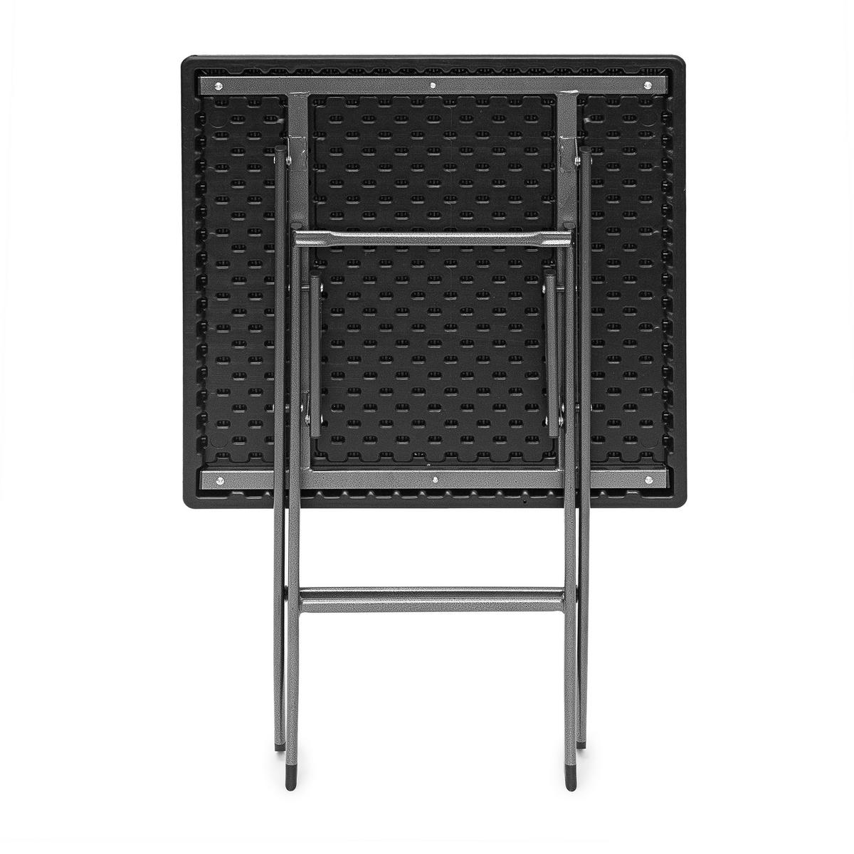 GARTENTISCH - Schwarz, Kunststoff/Metall (61.5/61.5/74cm) - Relaxdays