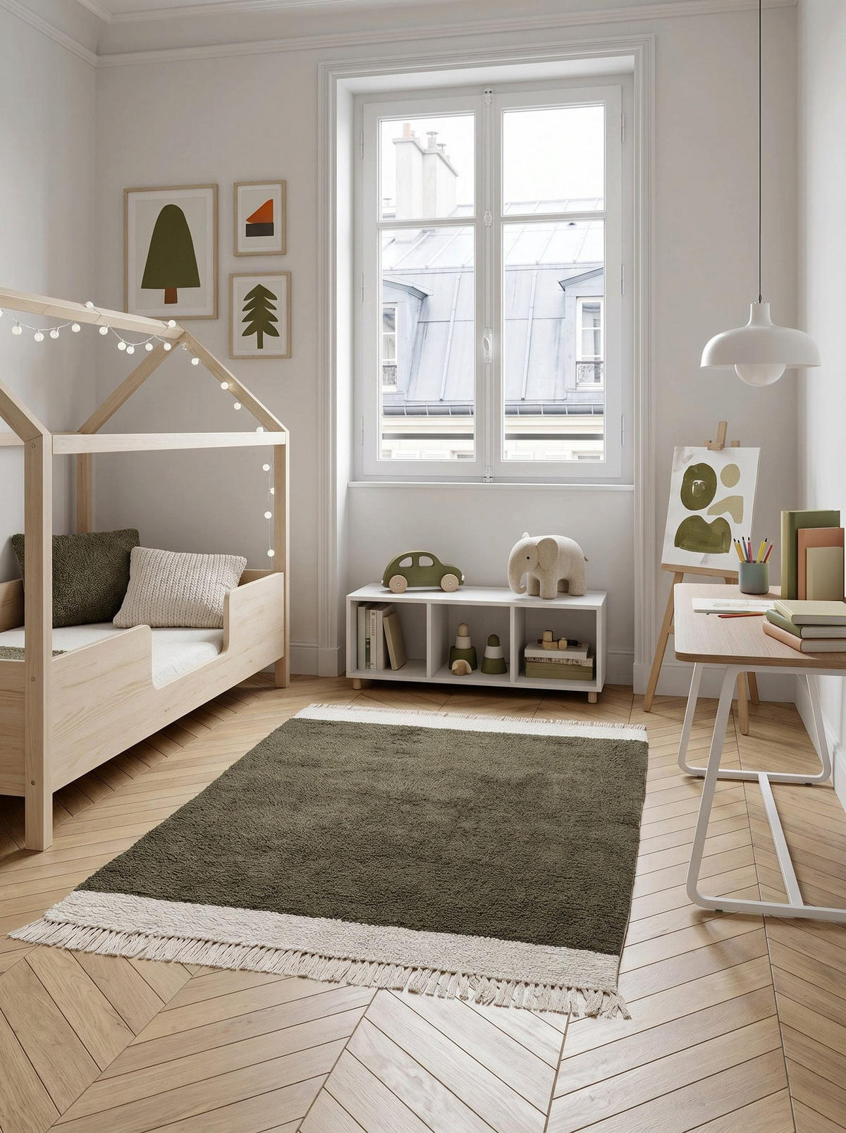 TEPPICH aus Wolle und Baumwolle in Naturoptik grün - Grün, Naturmaterialien (200/290cm) - AFK Living