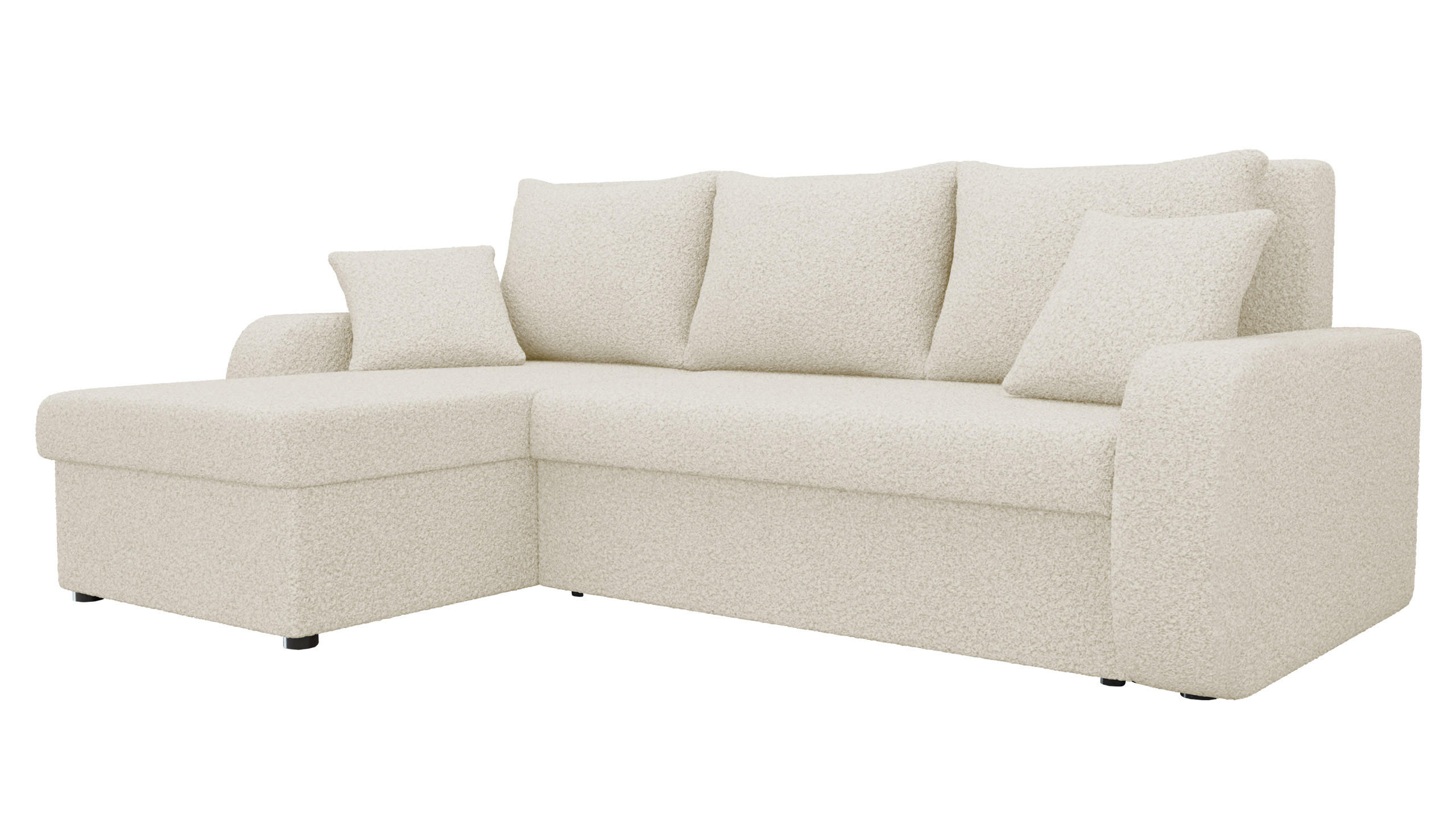 ECKSOFA Kris Lux - Creme/Schwarz, Holz/Kunststoff (238/147cm) - MIRJAN24