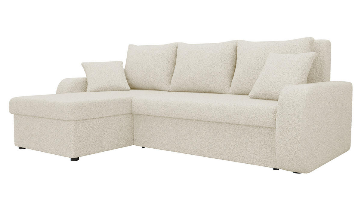 ECKSOFA Kris Lux - Creme/Schwarz, Holz/Kunststoff (238/147cm) - MIRJAN24