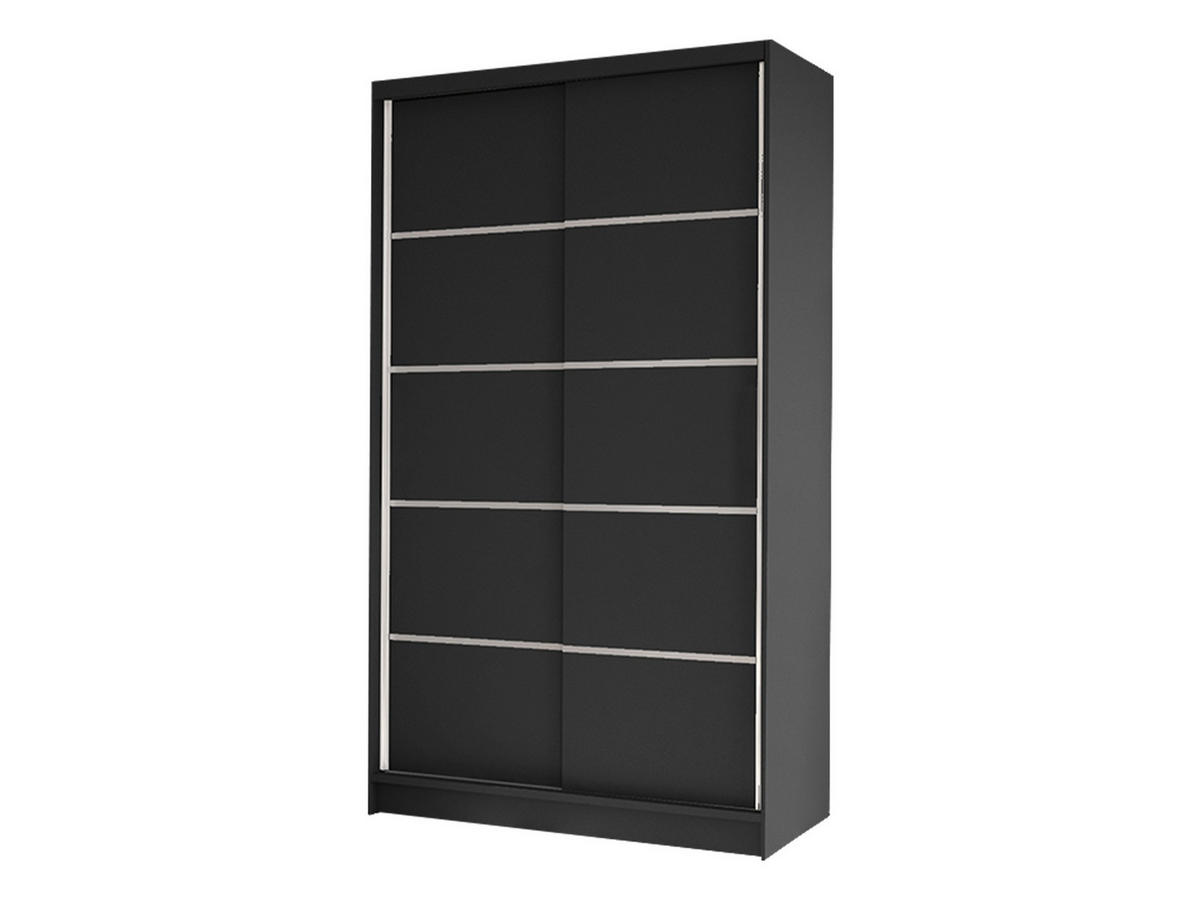 SCHWEBETÜRENSCHRANK Diego IV - Schwarz, Holzwerkstoff/Metall (100/200/58cm) - MIRJAN24