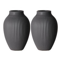VASEN Alsta Grau 23 cm 2er Set - Grau, Keramik (23cm) - Ritzenhoff Breker