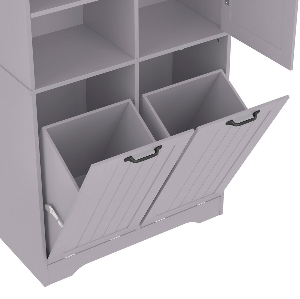 HOCHSCHRANK 78/35/172,7 cm aus MDF mit feuchtigkeitsbeständiger Lackierung und 2 Wäschekörben Grau - Grau, Holzwerkstoff (78/172.7/35cm) - Modenvie