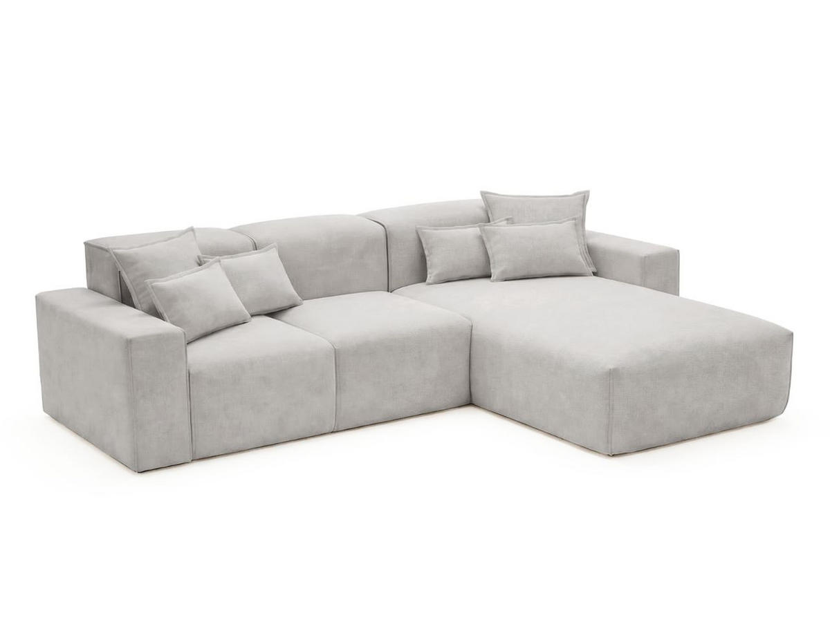 ECKSOFA Leni Grau Rechts - Grau, Holz/Textil (180/265cm) - Graingold