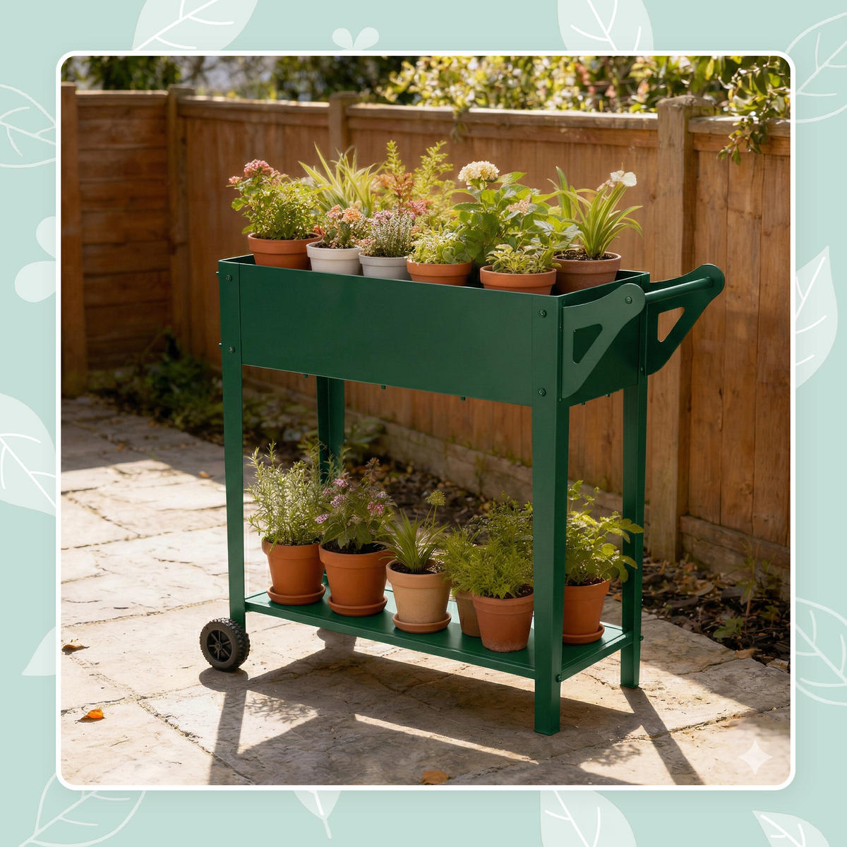 POVIŠENIGRED - zelena, metal/plastika (85/80/50cm) - Relaxdays