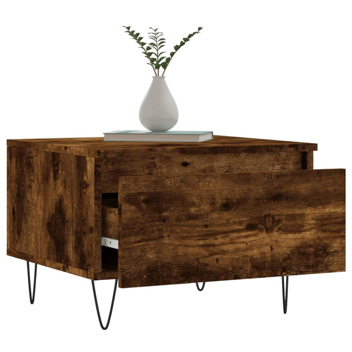 COUCHTISCHE 2 Stk. Räuchereiche 50x46x35 cm Holzwerkstoff - Braun, Holzwerkstoff (46/50/35cm) - furnicato