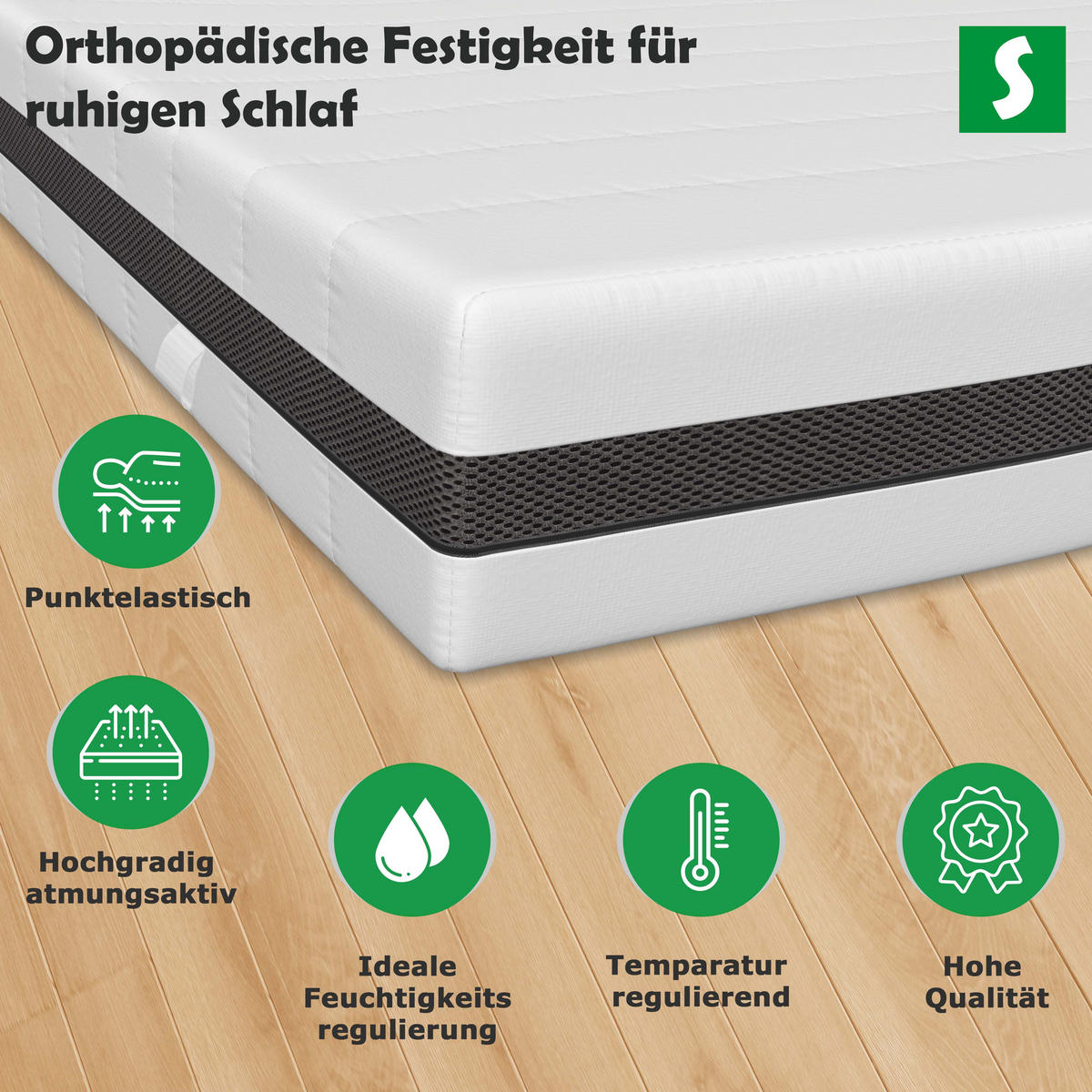 TASCHENFEDERKERNMATRATZE– H3 / H4 für optimalen Liegekomfort 120x200 cm - Weiß, Textil (120/200cm) - Schlaftroll