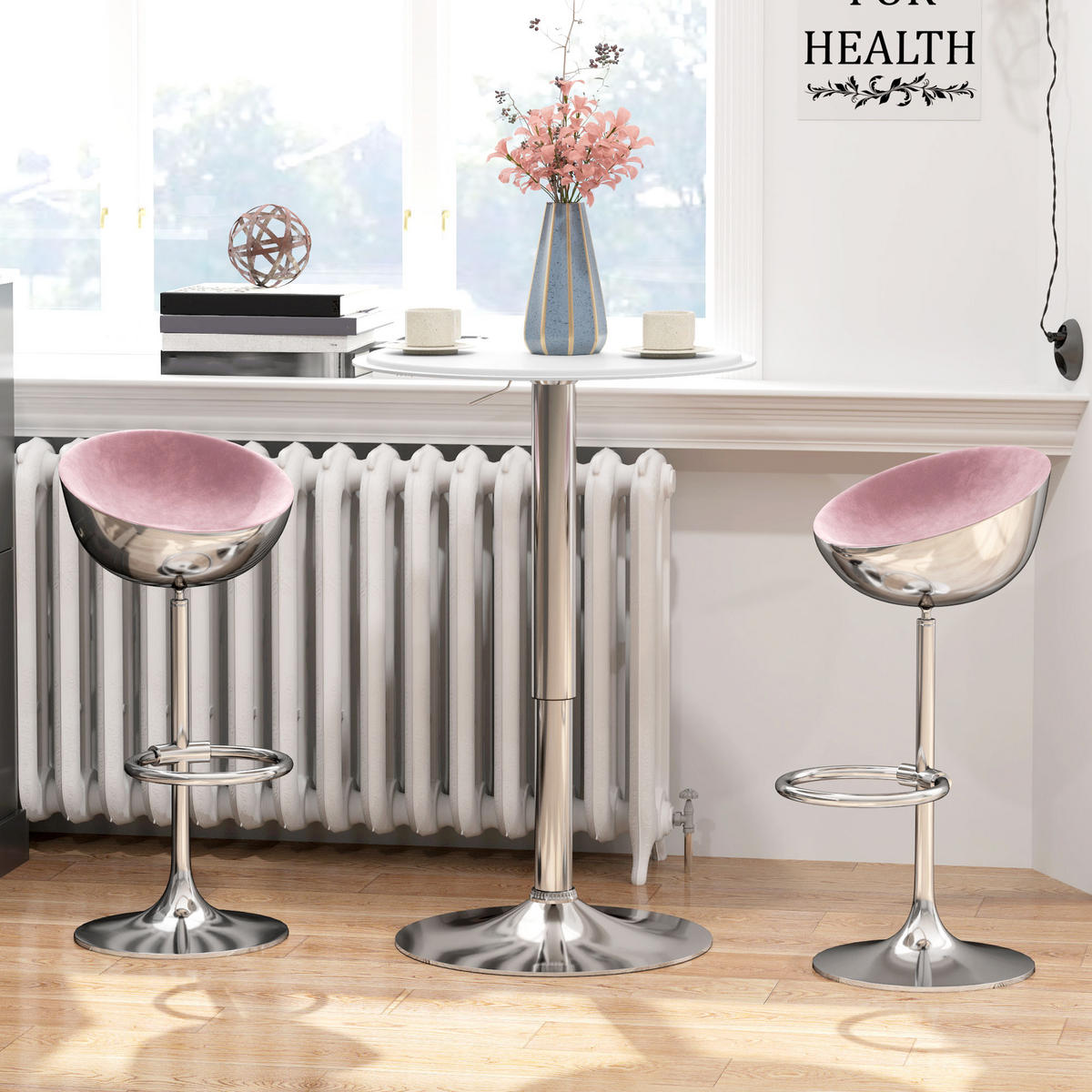 BARTISCH DE-14814 höhenverstellbar & 360° drehbar Weiß - Weiß, Metall (63/63/93cm) - ComfortXL