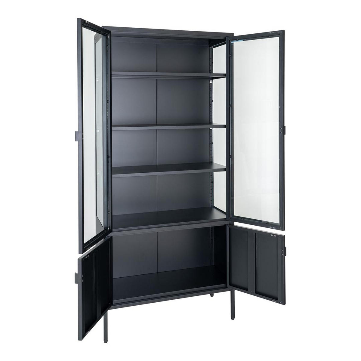 VITRINE Schwarz - Schwarz, Holzwerkstoff (80/180/35cm) - ebuy24
