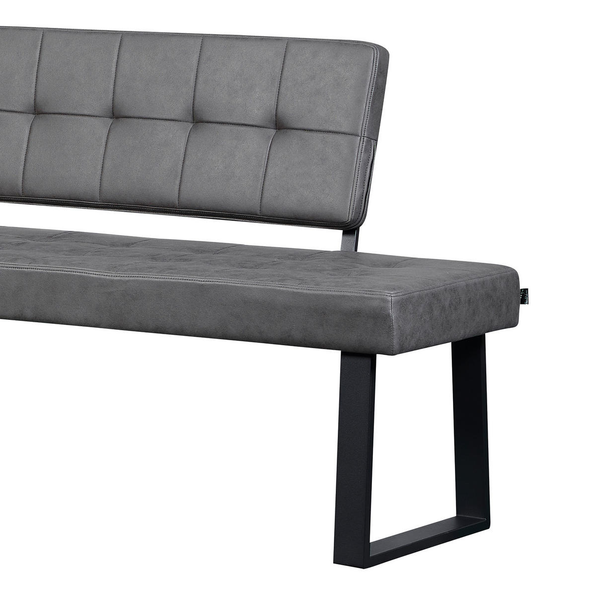 SITZBANK SIGFRID - Grau, Textil/Metall (140/48/56cm) - B&D Home