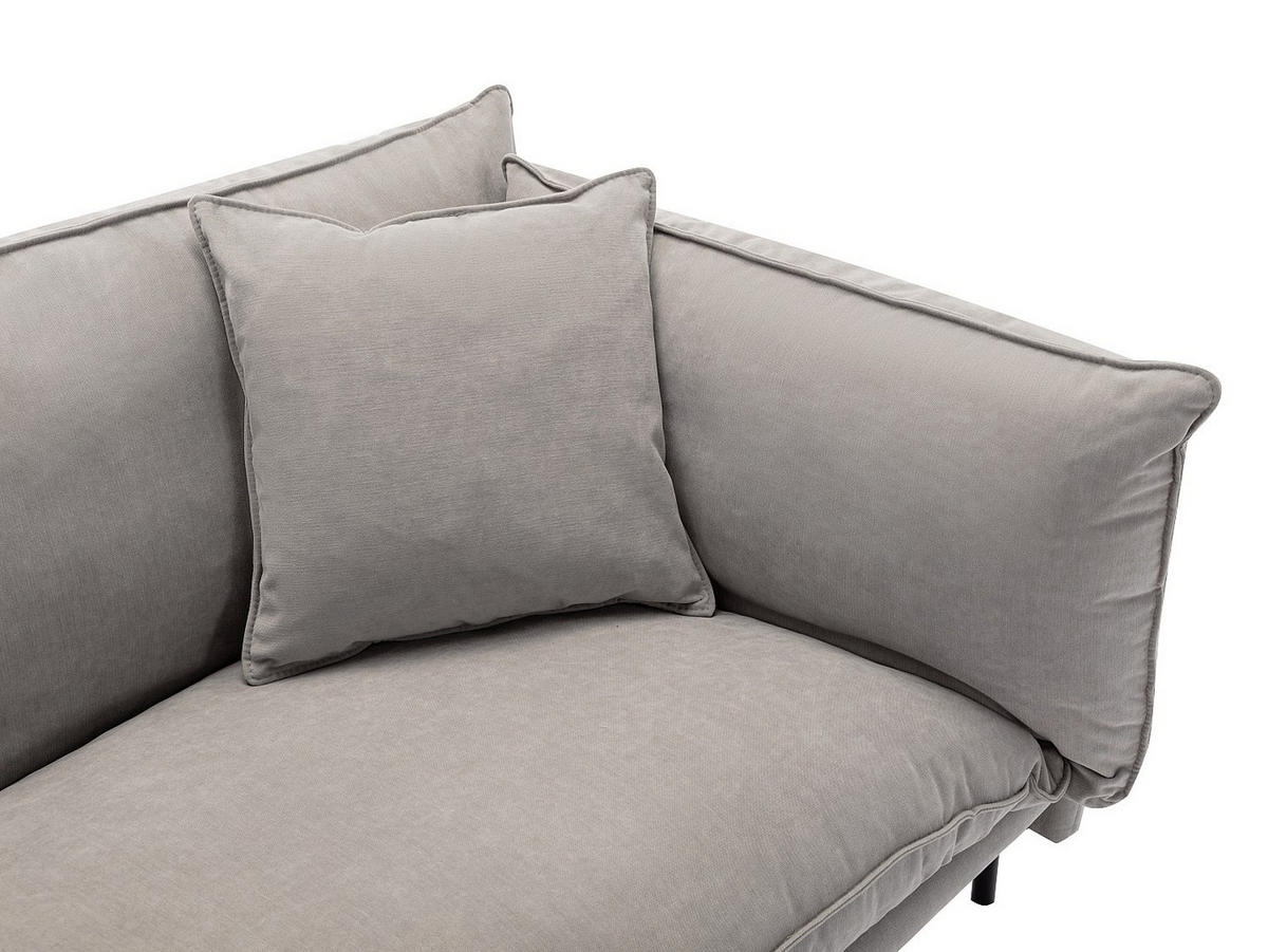 SOFA 3-Sitzer - Stoff - Grau - CORFINO - Grau, Textil (200/78.5/87.5cm) - Vente-Unique