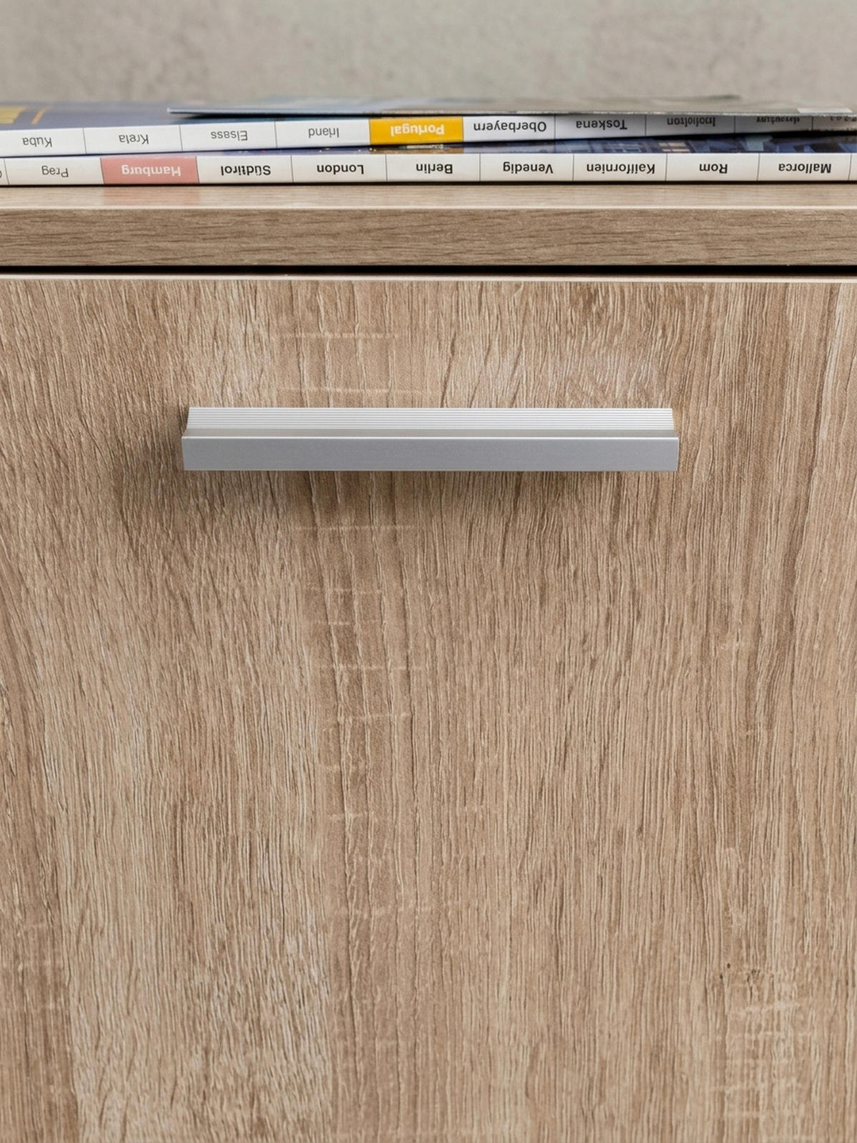 ROLLCONTAINER 2 Türfächer Ablage Rollen Mit Bremsen OSSOLA, Beige 33x38x60 cm - Beige/Schwarz, Holz/Kunststoff (33/60/38cm) - KADIMA DESIGN