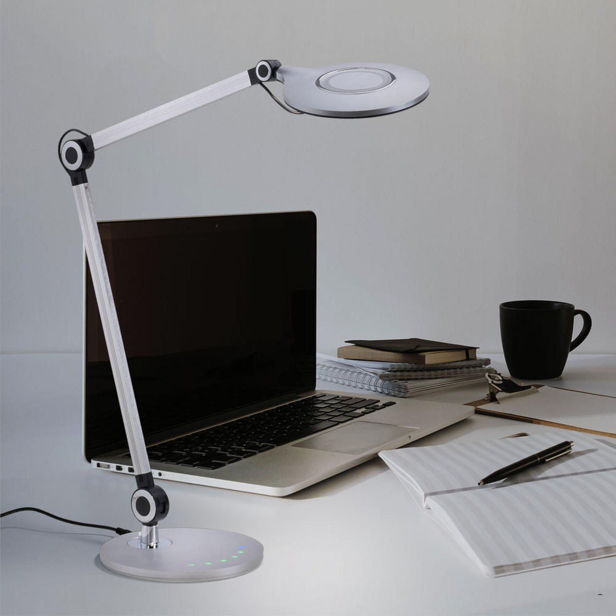 LED SCHREIBTISCHLEUCHTE Weiß Metall - Weiß, Metall (78/20/103cm)