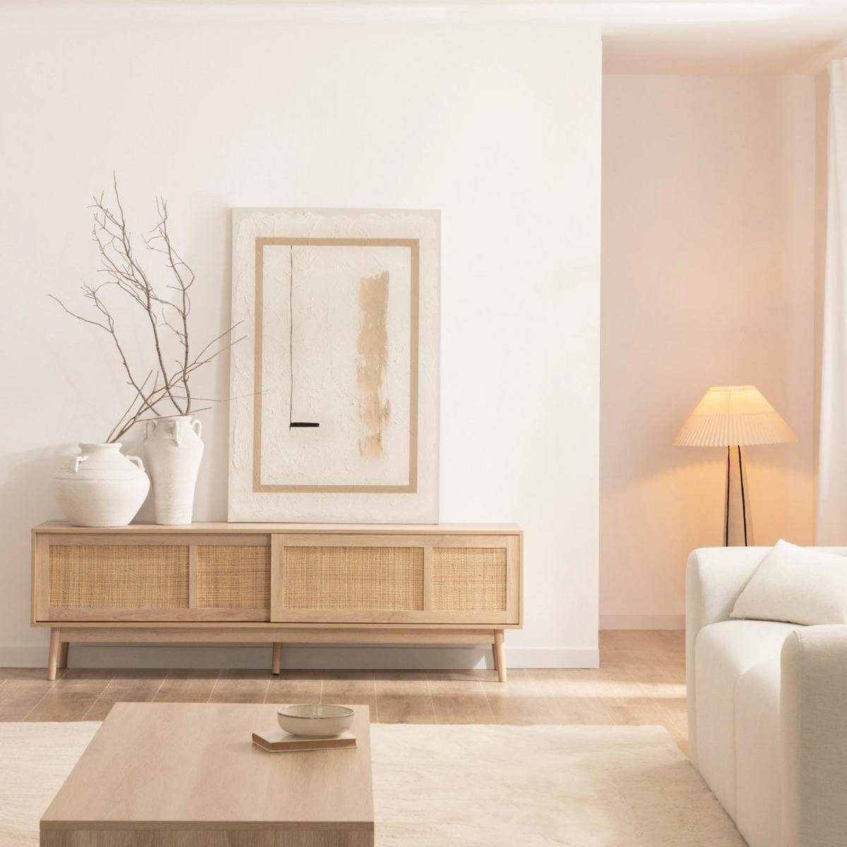 TV-ELEMENT Ikigai Natürlich 180 cm x 56 cm - Naturfarben, Holzwerkstoff (180/56/40cm)