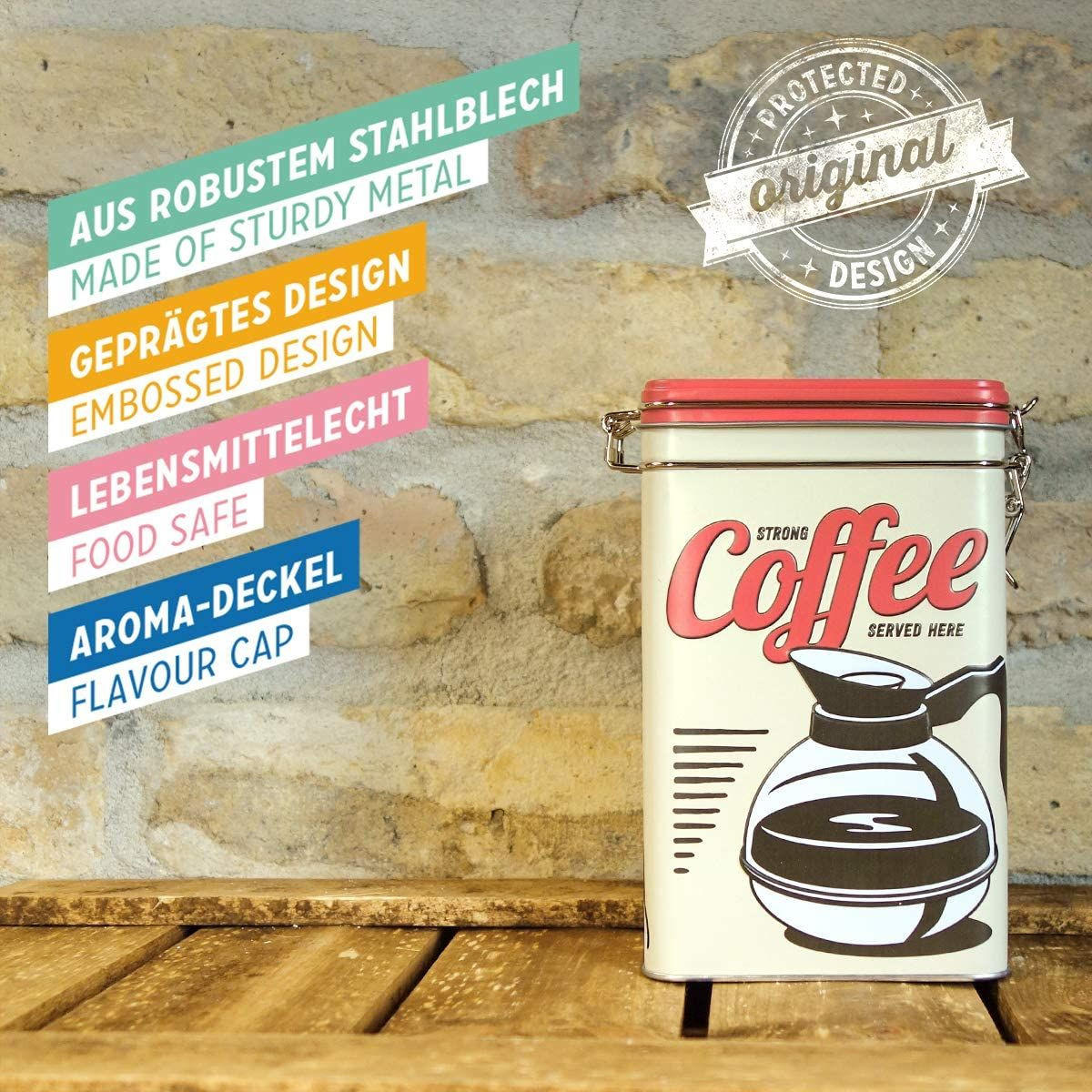 AROMADOSE USA Strong Coffee Served Here - Multicolor, Metall (11/17.5/7.5cm) - Nostalgic-Art