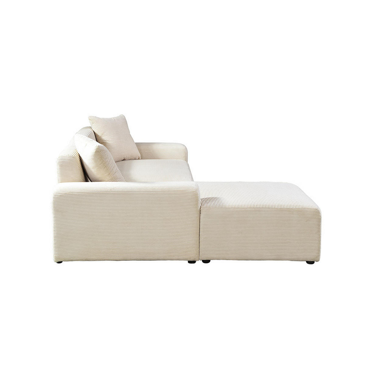 ECKSOFA AMELIO - Beige, Links - Beige, Holzwerkstoff/Textil (240/178cm) - Home Deluxe