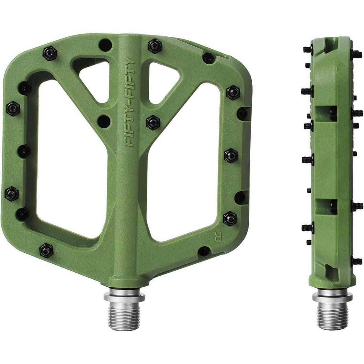 FAHRRADPEDALE Nylon Composite Olive Grün - Olivgrün, Kunststoff (10.6/1.5/10.4cm)