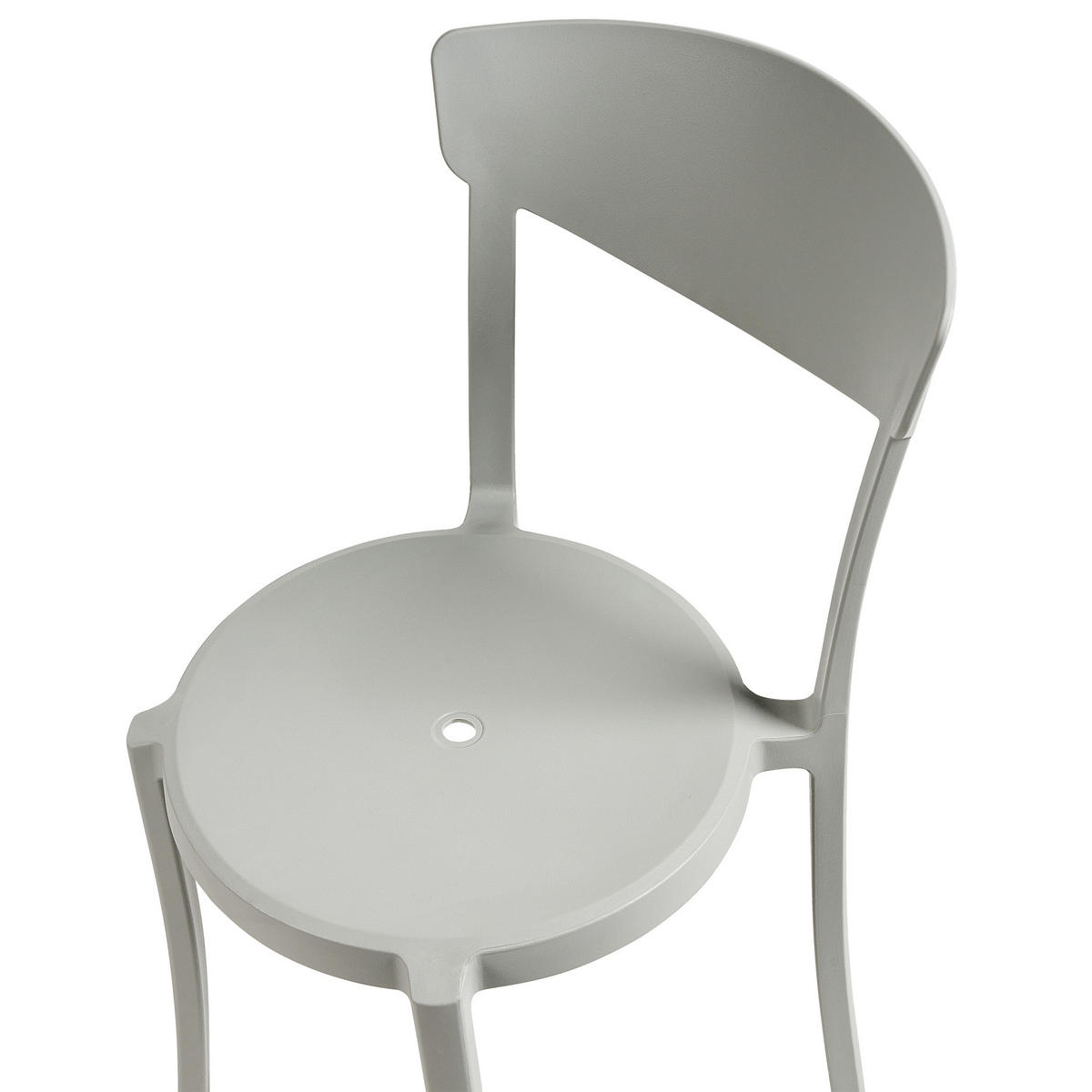 GARTENSTÜHLE 4er-Set Kunststoff hellgrau Vieste - Hellgrau, Kunststoff (42/80/40cm) - Beliani