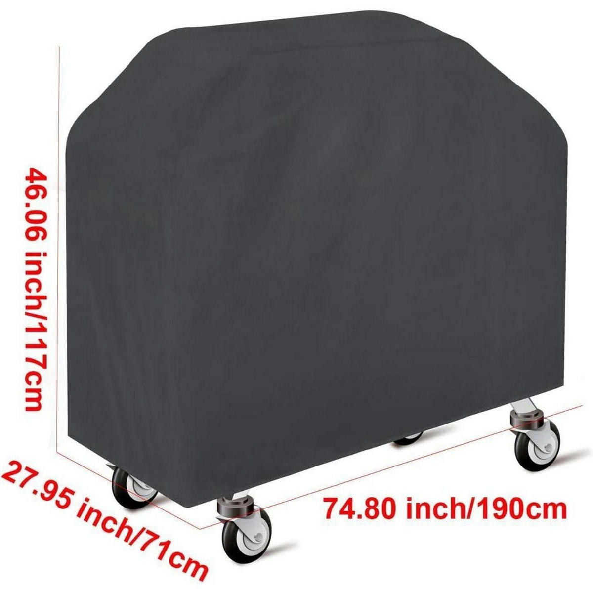 GRILL Abdeckhaube Wasserdicht 190 cm - Schwarz, Kunststoff (71/101.8/190cm)