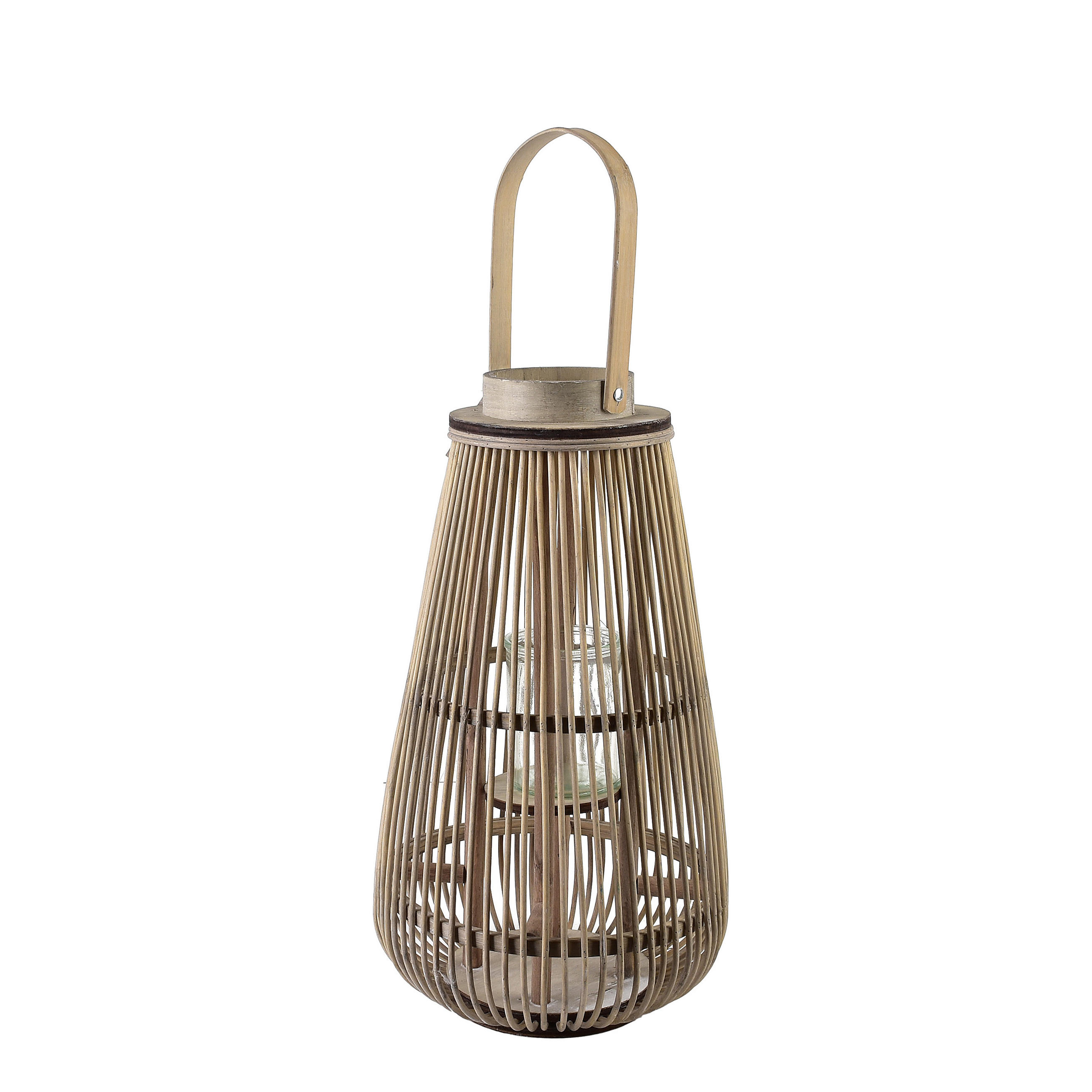 WINDLICHT Lucie Grey Grau 23/42cm Weidengeflecht - Grau, Naturmaterialen/Holz (23/42/23cm) - Mondex