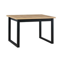 ESSTISCH Ikon 3 S - Schwarz/Eiche Artisan, Holz/Metall (80/120/79cm) - Leaf Design