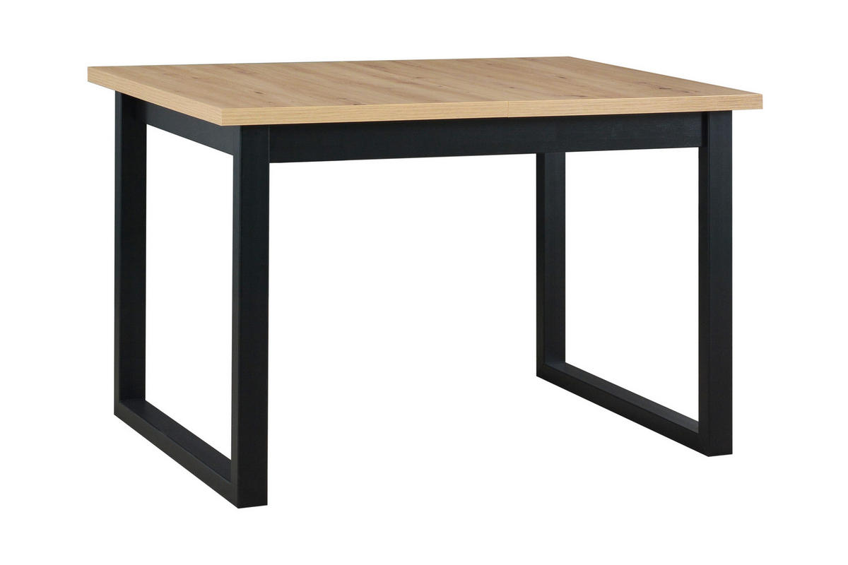 ESSTISCH Ikon 3 S - Schwarz/Eiche Artisan, Holz/Metall (80/120/79cm) - Leaf Design