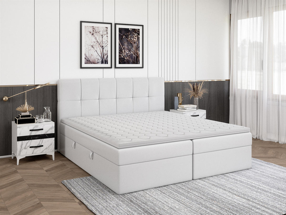 BOXBETT Mokpo 160x200 cm, Weiss - Weiß, Textil (160/200cm) - Fedve