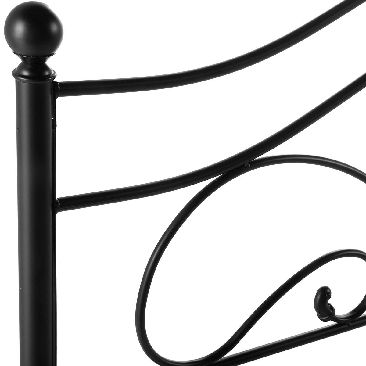 METALLBETT 160/200cm Schwarz Lyra - Schwarz, Metall (160/200cm) - Beliani