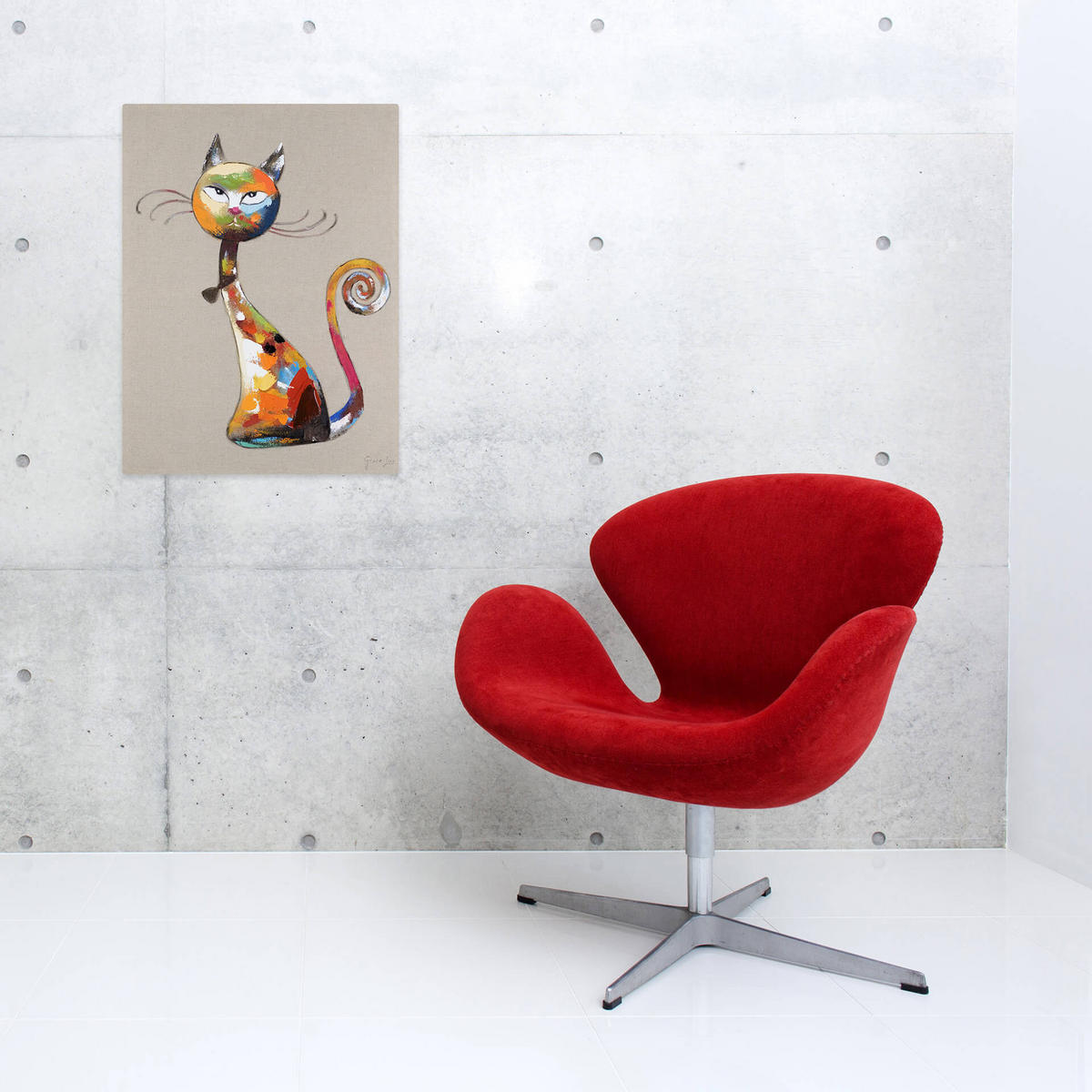 ACRYLBILD HANDGEMALT 60/80 cm - Multicolor/Grau, Holz/Textil (1.5/80cm) - KUNSTLOFT