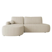 ECKSOFA Loridu O Cord, Seite: Links - Schwarz/Naturfarben, Holz/Kunststoff (274/174cm) - MIRJAN24