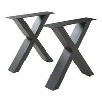 TISCHGESTELL-SET 2 TLG. Maribo - Schwarz, Metall (40/42/10cm) - [en.casa]