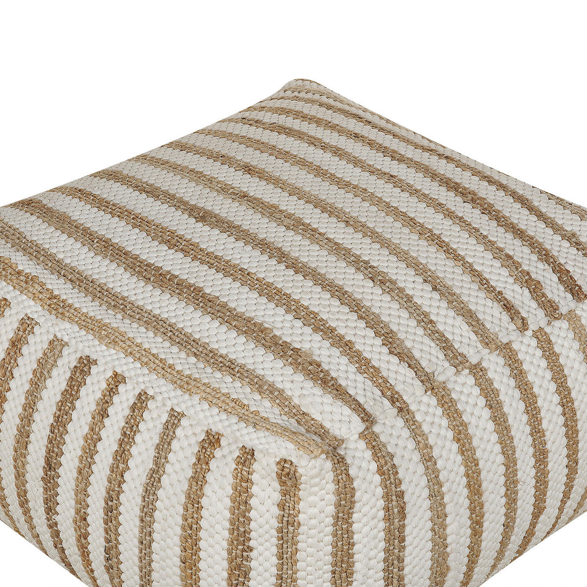 POUF Beige Almatti - Beige/Weiß, Naturmaterialien (60/30/60cm) - Beliani