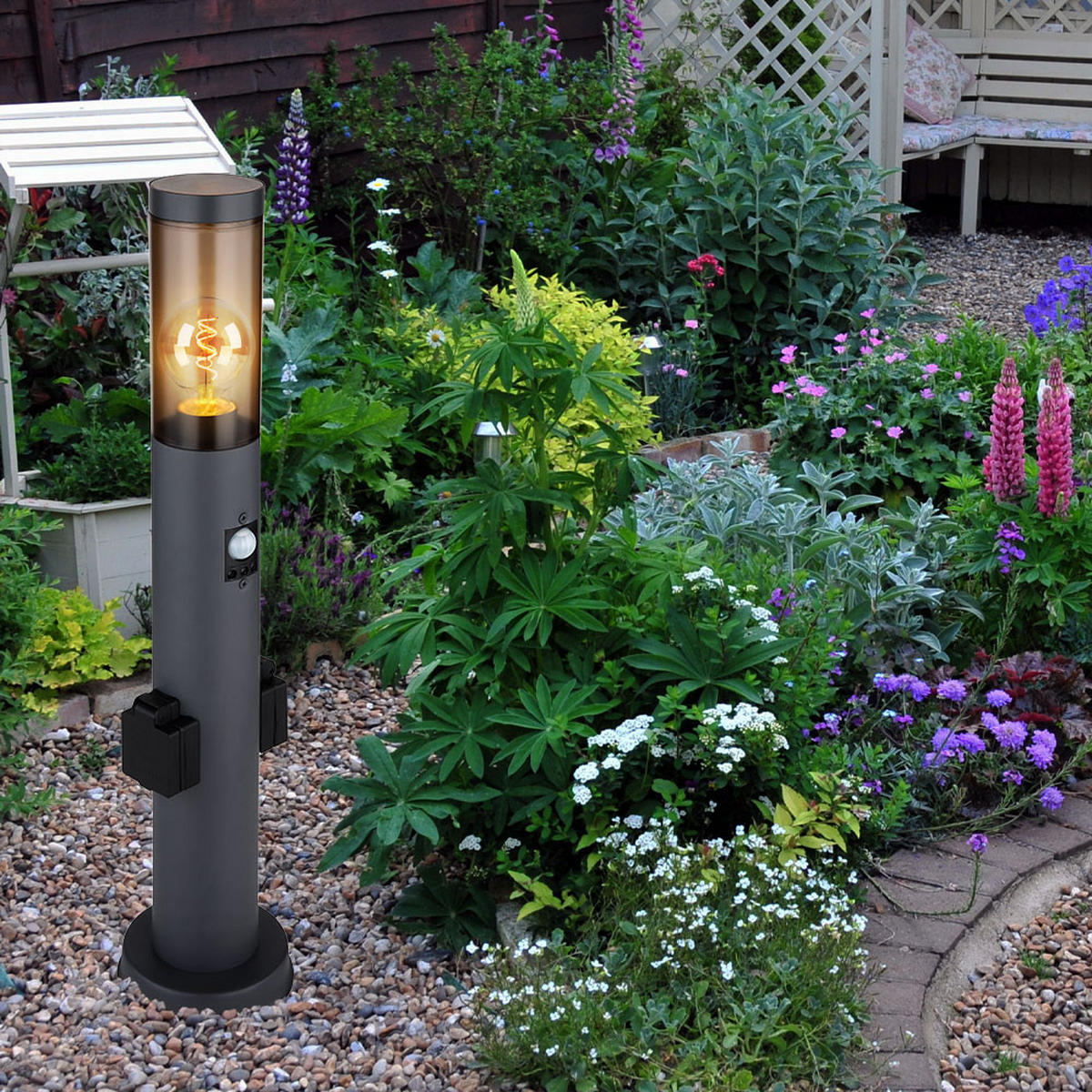 LED AUSSENLEUCHTE BOSTON Anthrazit - Anthrazit, Kunststoff (7.6/7.6/60cm) - Globo Lighting