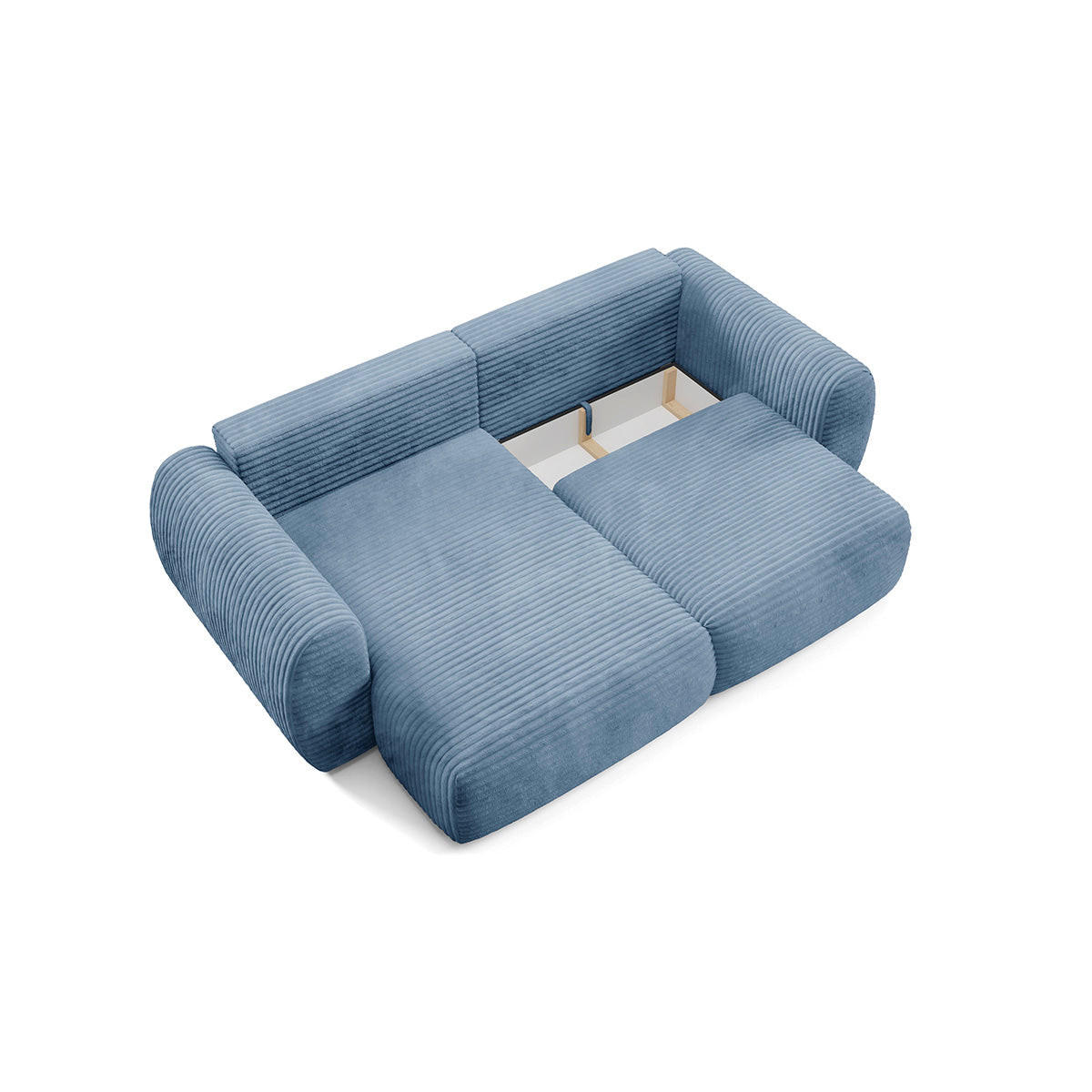 ECKSOFA Camilla 3 Sitzplätze Hellblau - Blau, Holz (270/165cm) - Petits-meubles