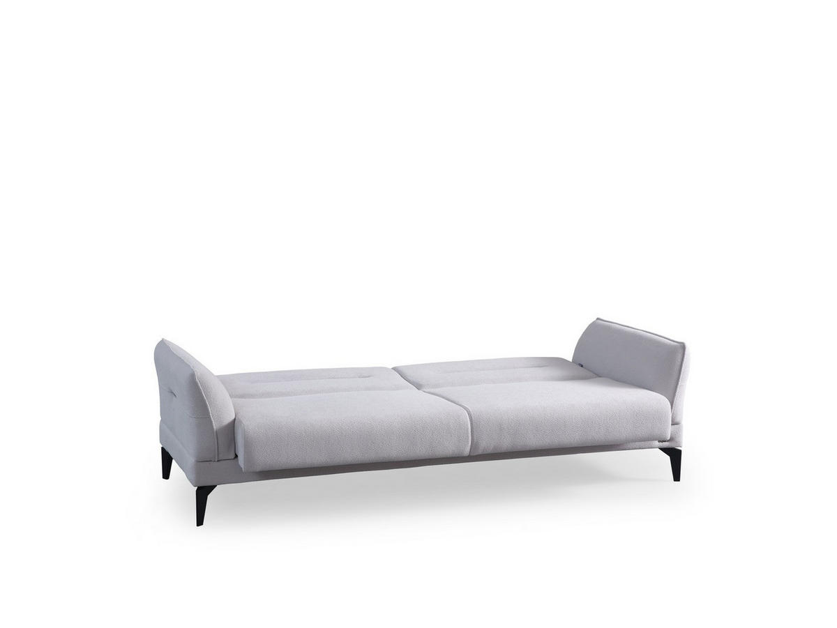 SOFA Dolcezza 2-Sitzer Bouclé Hellgrau - Hellgrau, Kunststoff/Textil (175/84/90cm)