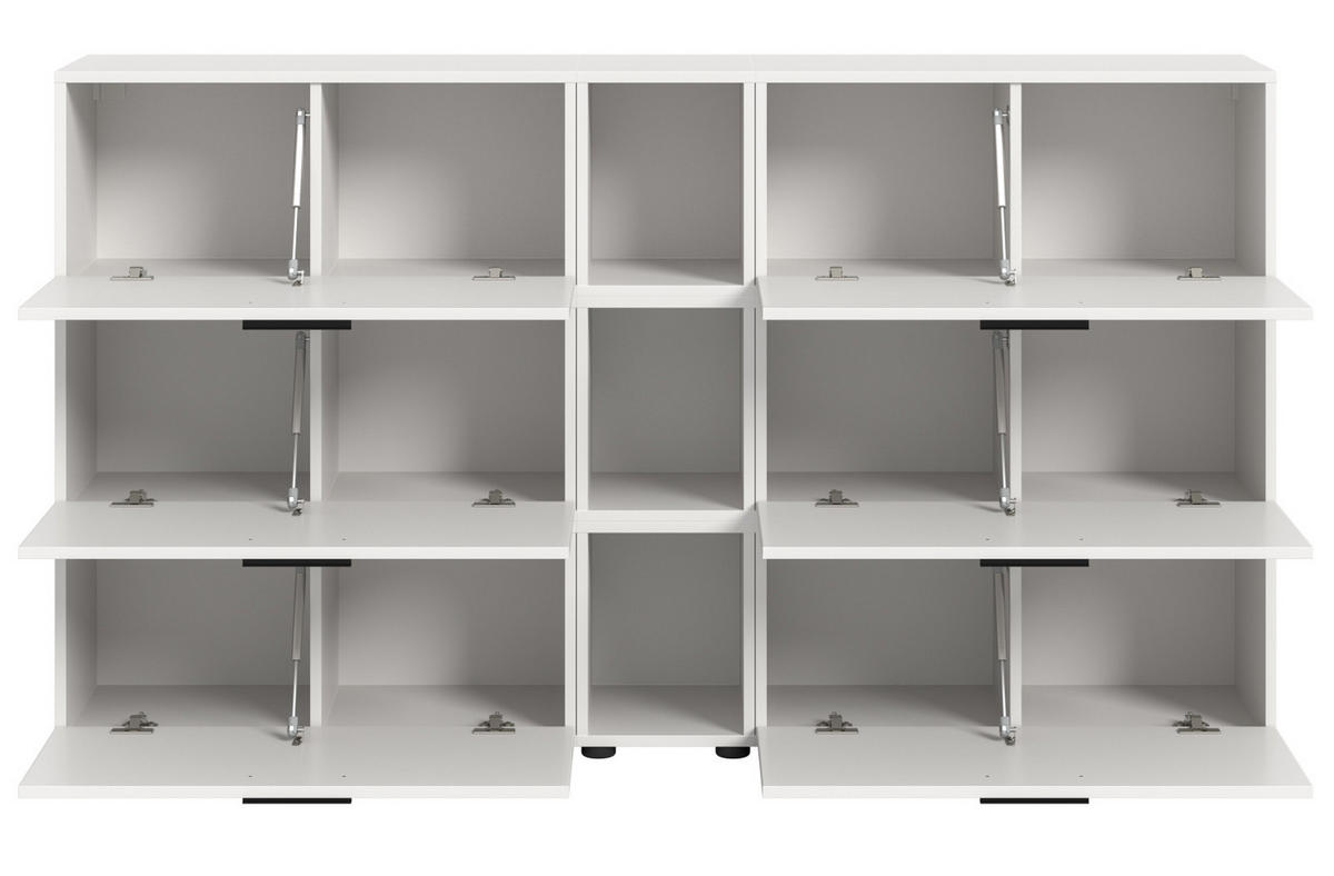 SIDEBOARD weiß 176 cm, Kommode mit Soft-Close - Schwarz/Weiß, Holzwerkstoff/Kunststoff (176/99/34cm) - Inn.Furn