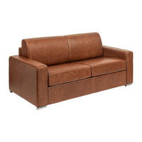 SCHLAFSOFA mit Matratze 3-Sitzer - Liegefläche 140 cm - Matratze 18 cm - Büffelleder - Vintage Caramel - CALITO - Braun, Leder (194/97/223cm) - Vente-Unique