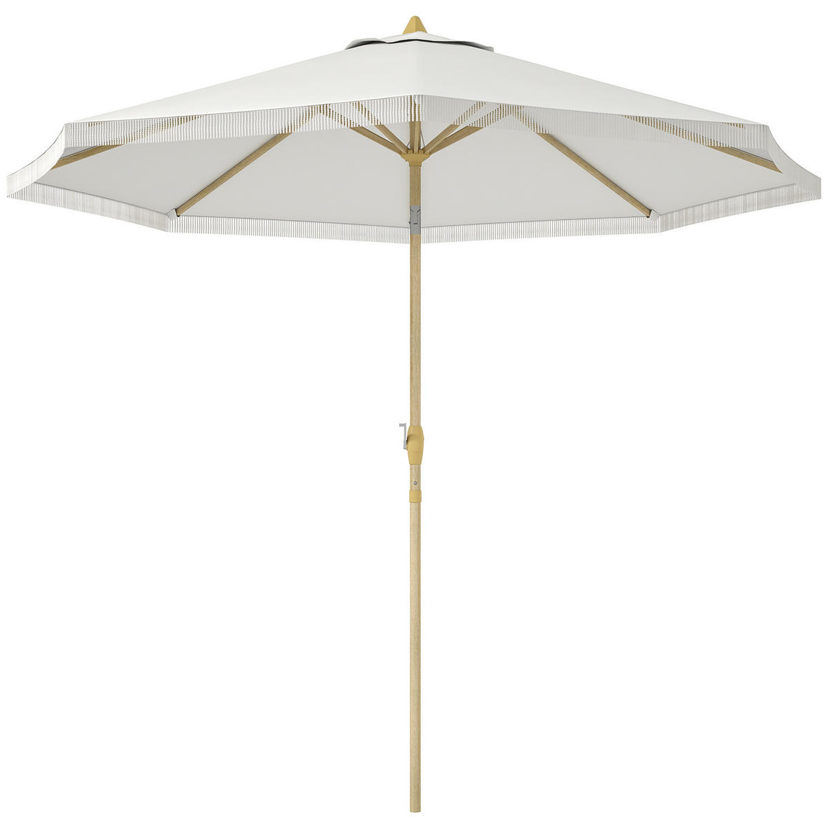 SONNENSCHIRM Weiß Knickbar Ø 265/244 cm - Weiß, Textil (265/265cm) - PANGIVO