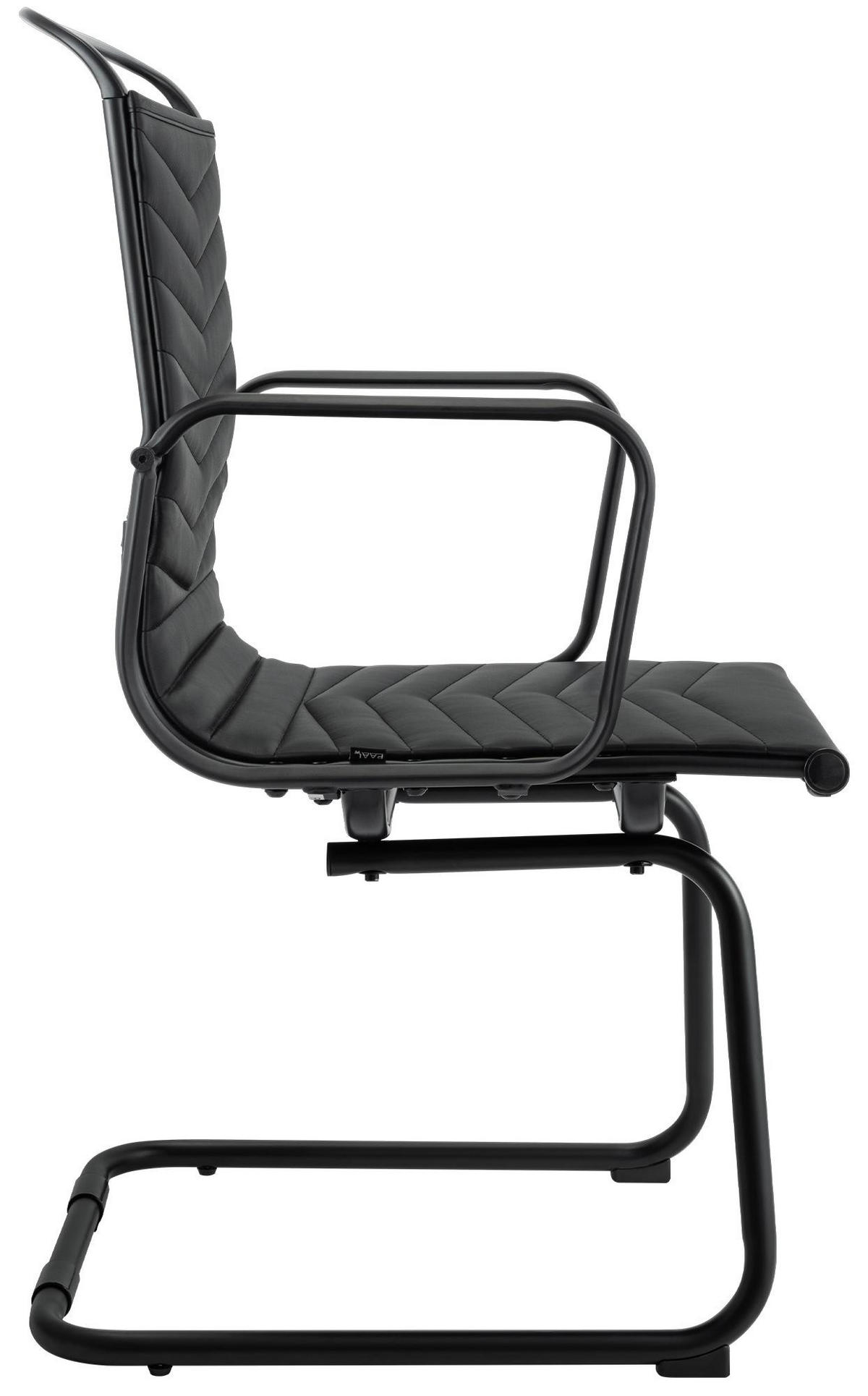 BESUCHERSTUHL Manila Kunstleder Schwarz Konferenzstuhl Bürostuhl - Schwarz, Leder (54/95/60cm) - DELUKE