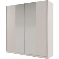 SCHWEBETÜRENSCHRANK SAMIRA 200/210/65 cm 2-türig mit Spiegel Beige - Beige, Holzwerkstoff (200/210/65cm) - MASSENO