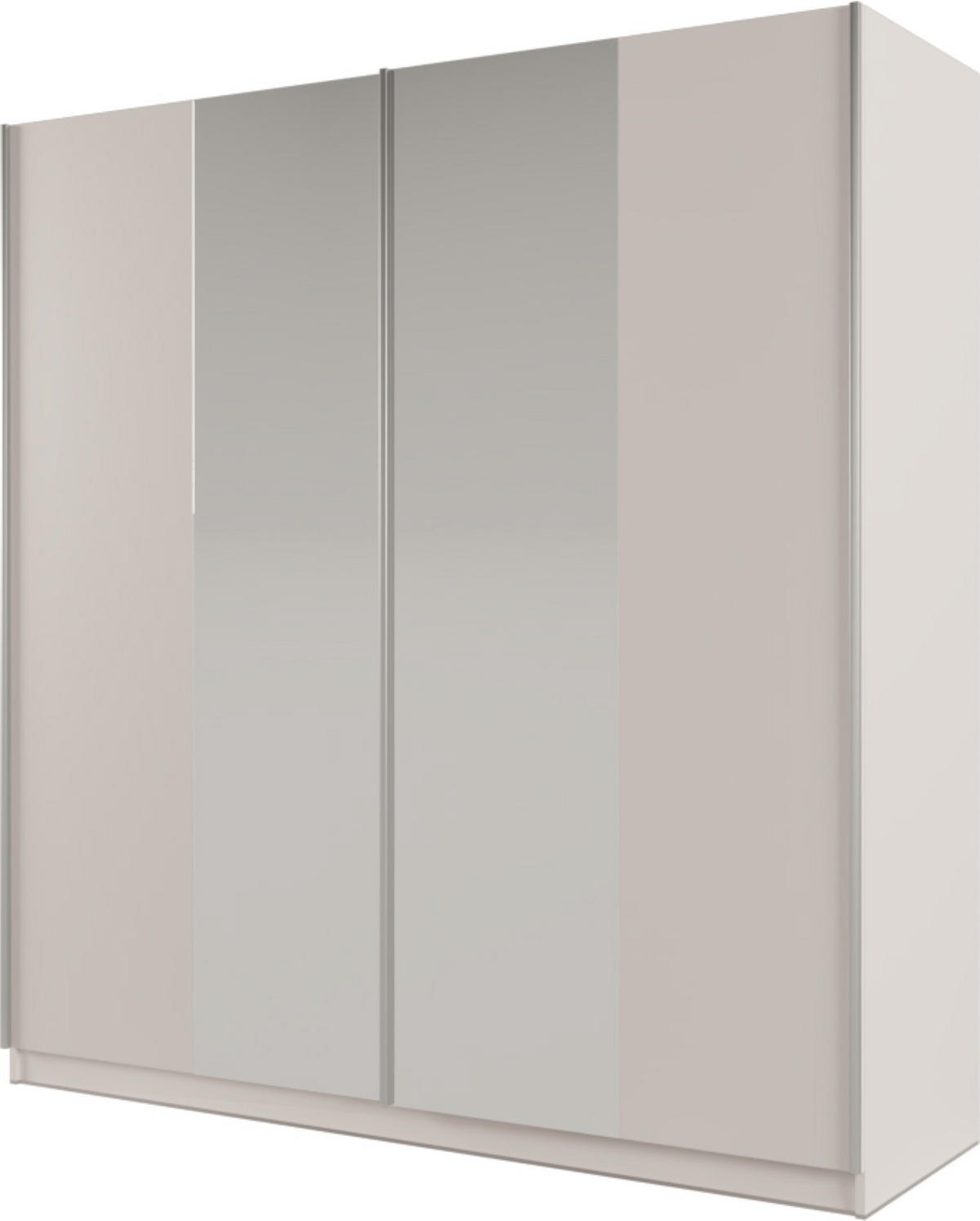 SCHWEBETÜRENSCHRANK SAMIRA 200/210/65 cm 2-türig mit Spiegel Beige - Beige, Holzwerkstoff (200/210/65cm) - MASSENO