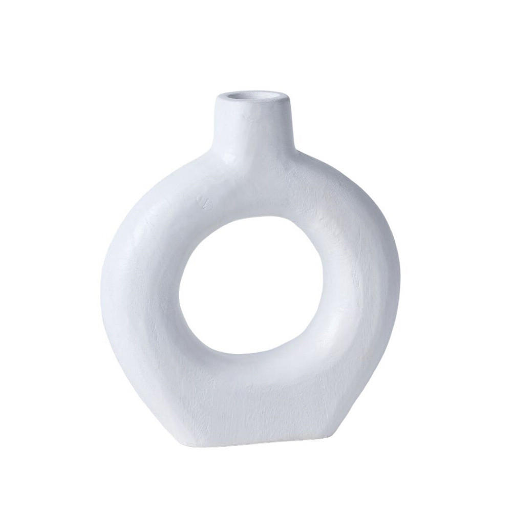HOLZVASE Matisse 25/27 cm - Weiß, Holz (27cm)