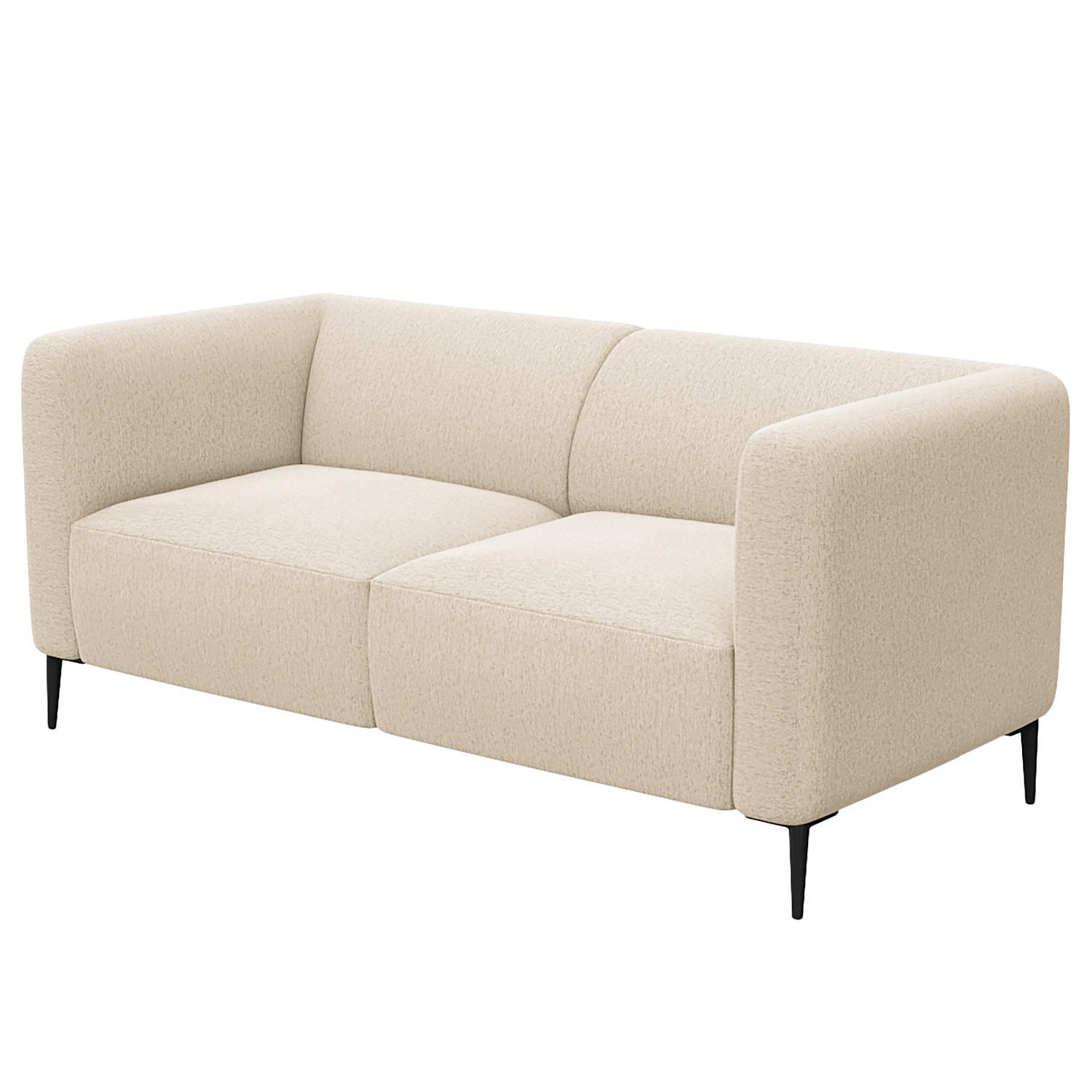 2,5-SITZER SOFA - Beige/Schwarz, Textil/Metall (175/74/88cm) - home24
