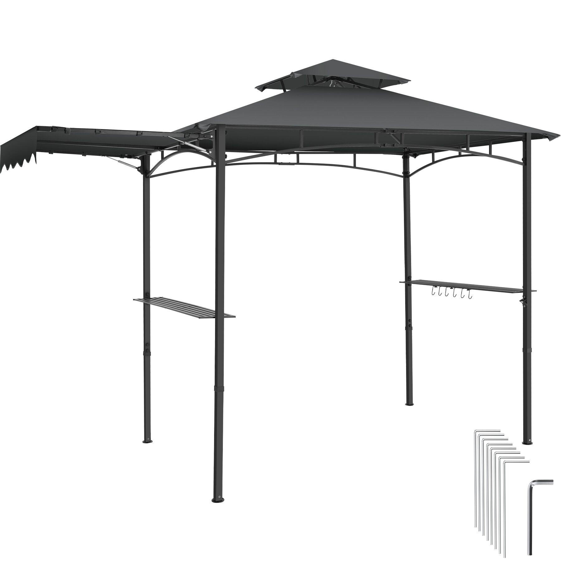 GRILLPAVILLON Maracaibo, 316 x 150 x 250 cm, anthrazit - Anthrazit, Kunststoff (150/250/316cm) - tectake