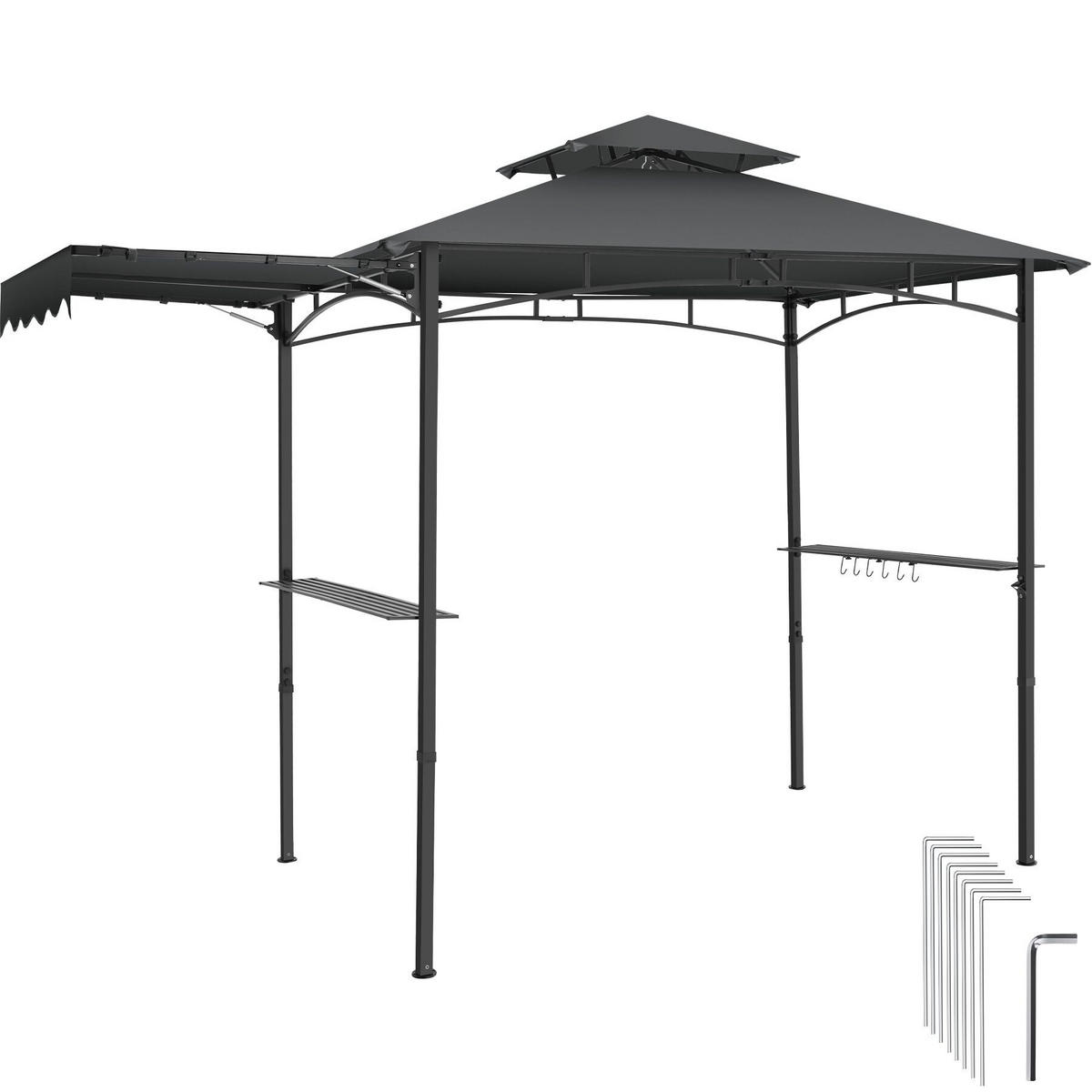 GRILLPAVILLON Maracaibo, 316 x 150 x 250 cm, anthrazit - Anthrazit, Kunststoff (150/250/316cm) - tectake