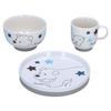 KINDER PORZELLAN-GESCHIRR-SET Eisbär Elia 3er Set - Blau, Keramik (1/1/1cm) - Sterntaler