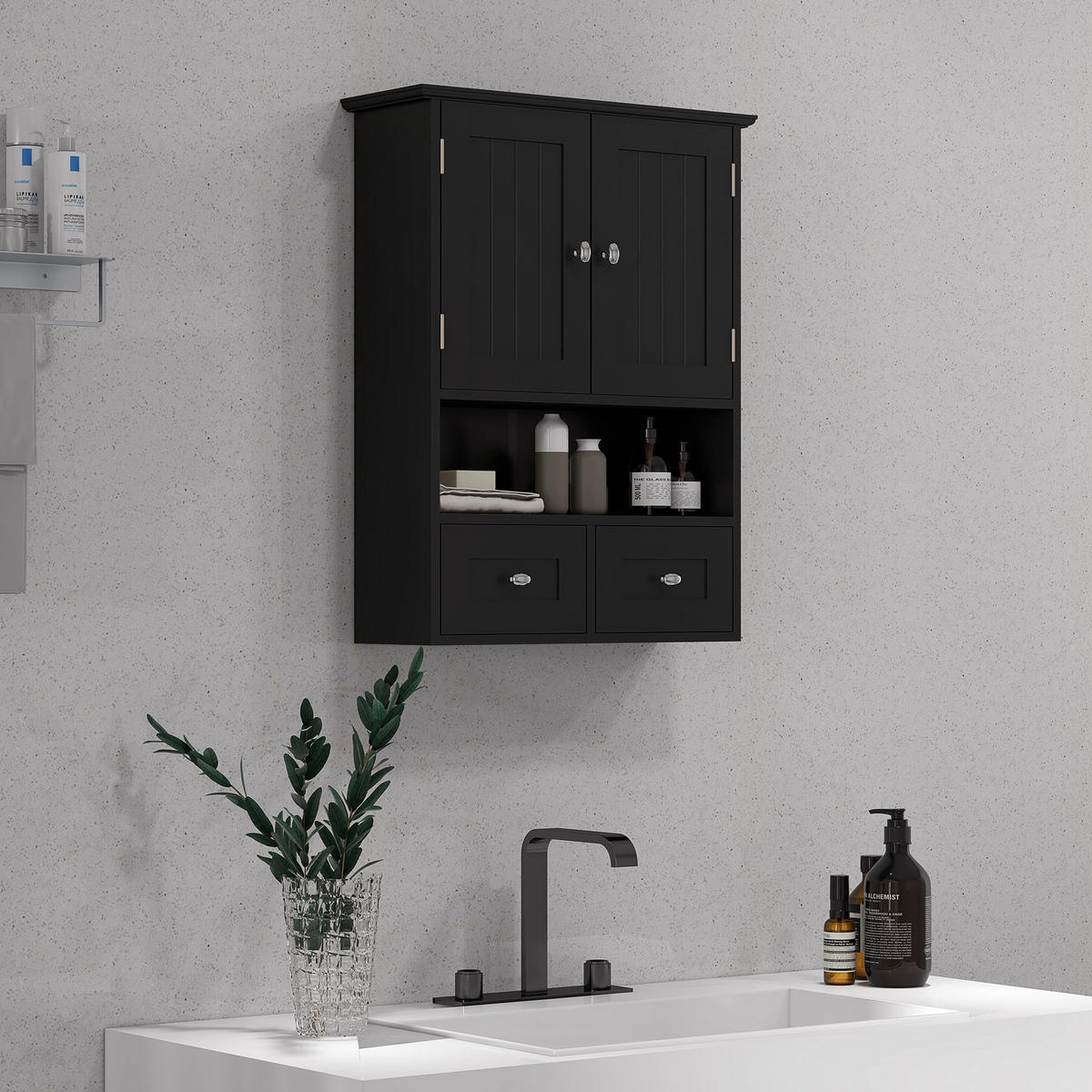HÄNGESCHRANK Schwarz 1 Stück - Schwarz, Kunststoff (50.8/66/17.8cm) - GiPP
