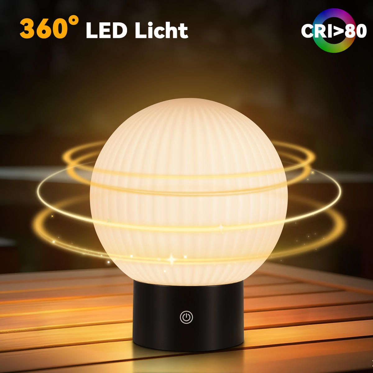 LED TISCHLAMPE Luminara 18.4/15/8.7 cm - Weiß, Glas (18.4/15/8.7cm) - ZMH