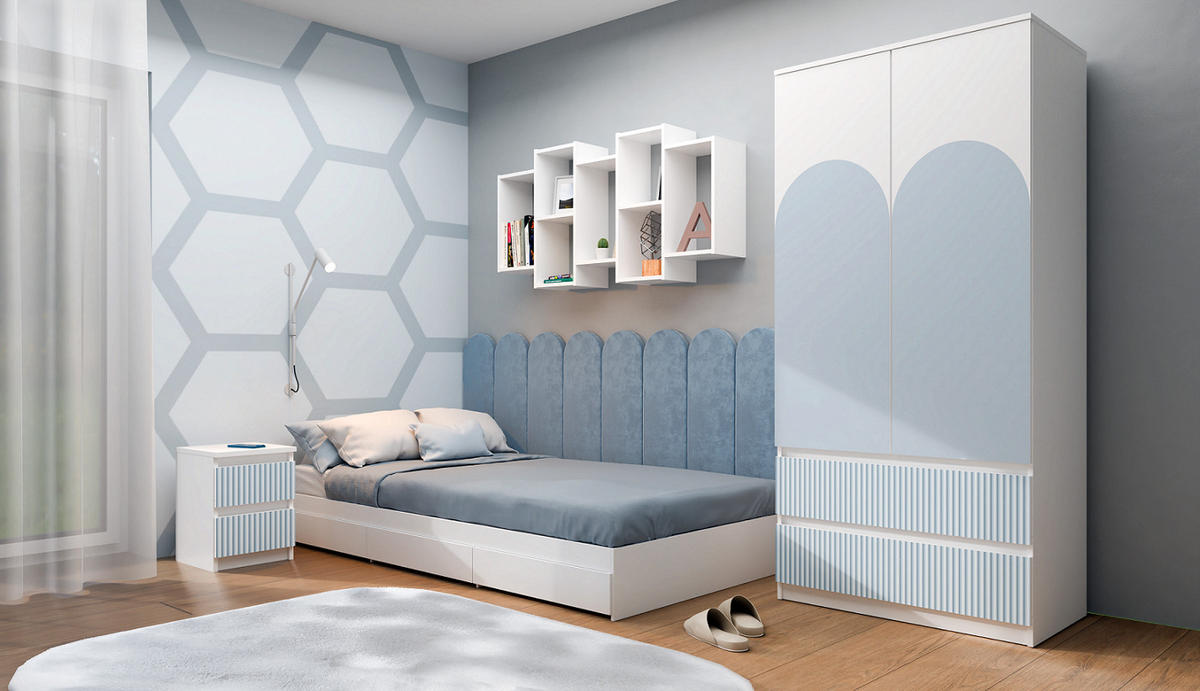 NACHTTISCH MALWA M2 ARTESO - BLAU - Blau, Holzwerkstoff (30/40/30cm) - CDF